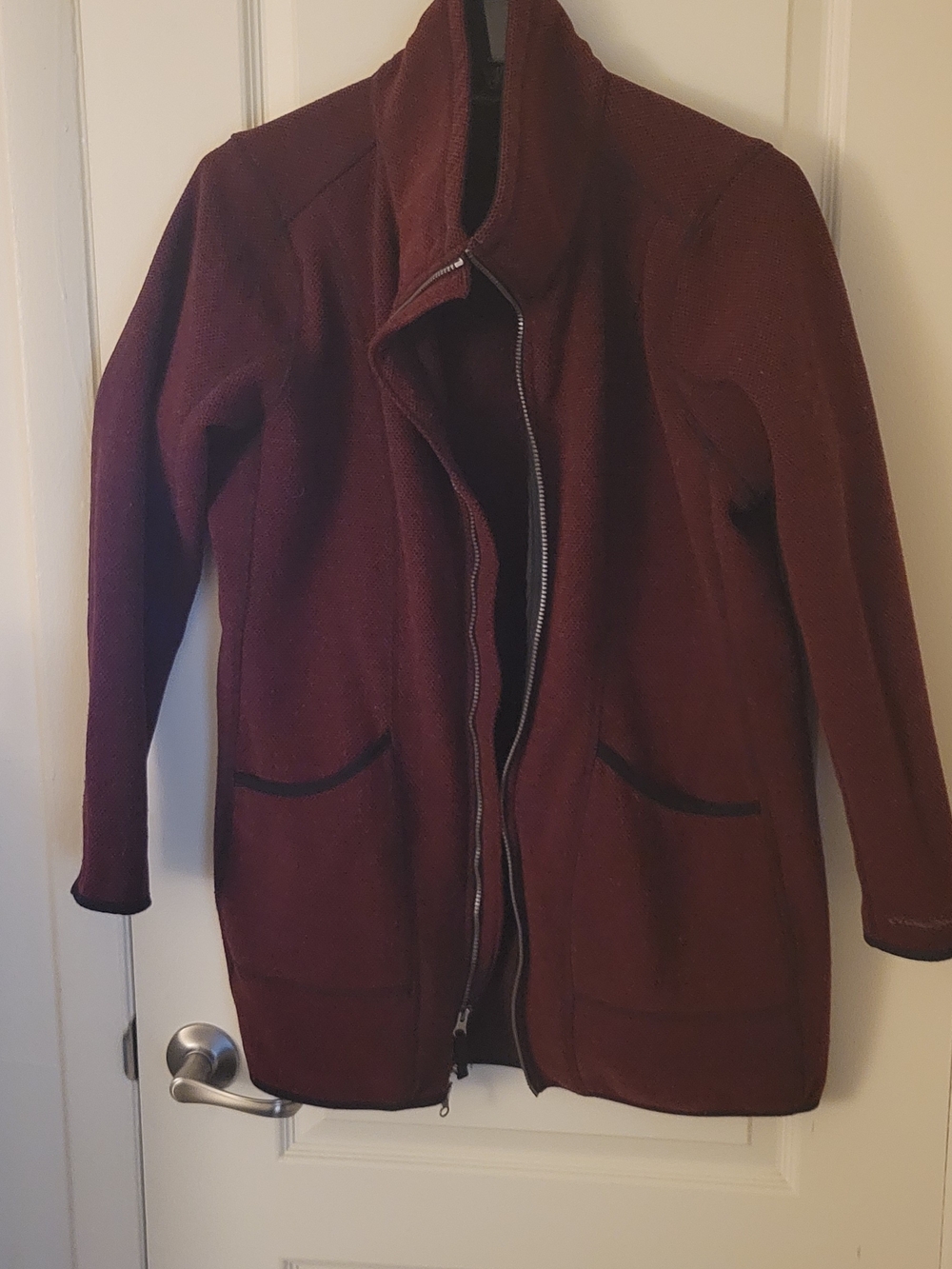 Eddie Bauer Women's Burgundy Zip-Front Trench Coat